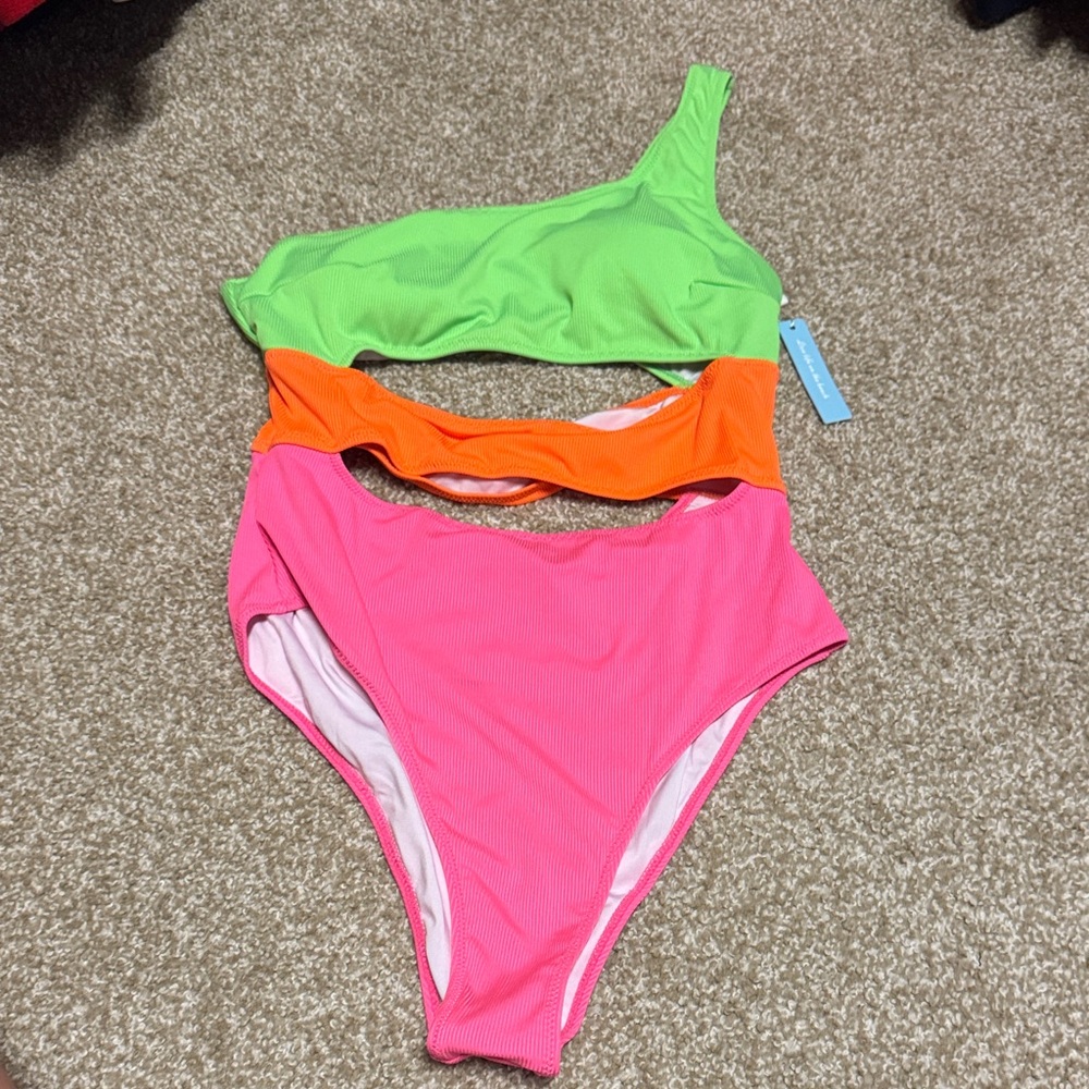 Vibrant One-Shoulder Women Swim One Piece
